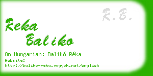 reka baliko business card